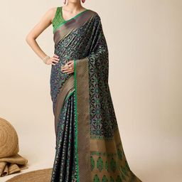 MARUTI ART Floral Woven Design Zari Pure Silk Patola Saree-image-83