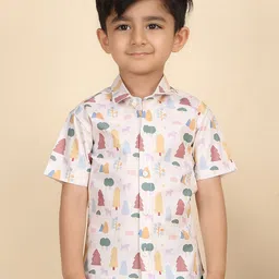 Polka Tots Boys Conversational Printed Pure Cotton Casual Shirt-image-96