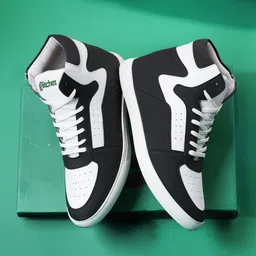 glitchez Men Colourblocked PU High-Top Sneakers-image-77