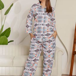 Stuffie Land Printed Collar Neck Shirt With Trousers Co-Ords-image-57