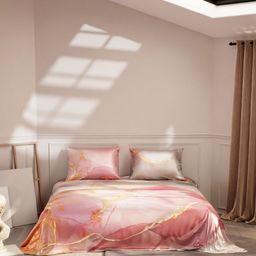 Stoa Paris Pink & Grey 300 TC King Bedsheet with 2 Pillow Covers-51