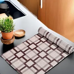 REVEXO Beige & Brown Printed Water-Resistant Shelf Liner-49