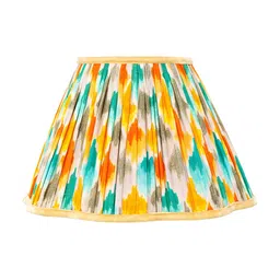 Lampenschirm India Beige Printed Cotton Frustum Shaped Lampshade-37