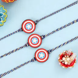 Disney By Yellow Bee 3 Pieces Captain Americas Shield Rakhi With Roli Chawal-image-94