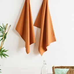 SKANDA FAB 2-Pcs Cinnamon-Brown Pure Cotton Kitchen Towels-image-90