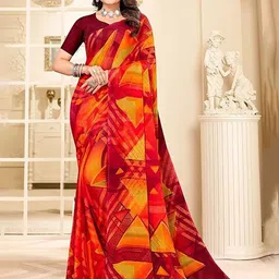 Reboot Fashions Printed Pure Chiffon Saree-image-61
