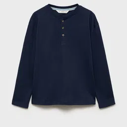 Mango Kids Boys Pure Cotton Drop-Shoulder Sleeves T-shirt-image-42