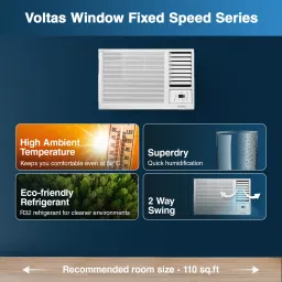 voltas 2024 Model 1 Ton 3 Star Window AC with Wi-fi Connect- White image 3