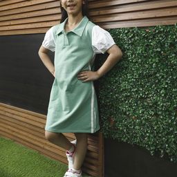 Athena Girl Colourblocked Puff Sleeve A-Line Dress-image-95