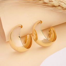 Bohey by KARATCART Contemporary Half Hoop Earrings-image-6