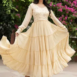 ASPORA Women Embroidered Floor-Length Ethnic Gown Dress-image-2