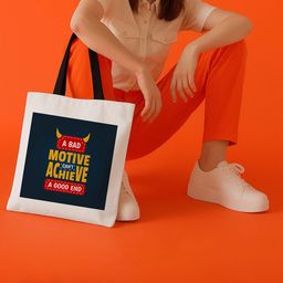 ARTBUG Typography Printed Canvas Shopper Tote Bag-0