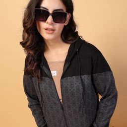 Rigo Women Colourblocked Hooded Winter Sweatshirt-image-82