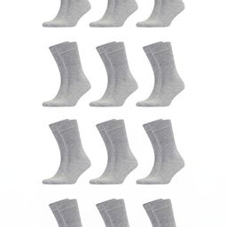 MUKHAKSH Boys 12 Pairs Grey Calf Length Casual Socks-picture-36
