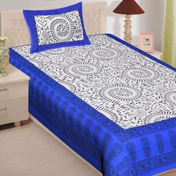 Myntra Elegant Homes Ethnic Motifs 144 TC Queen Cotton Bedsheet with 2 Pillow Covers-image-71