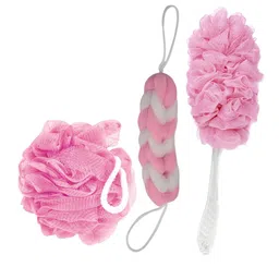 CareDone Set Of 3 Soft Round, Back Scrubber With Long Handle Loofah-26