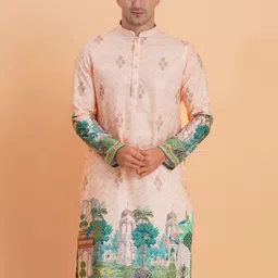 SG LEMAN Men Floral Printed Mandarin Collar Kurta-picture-46