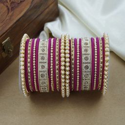 Wedding Chuda by Hitesh Bangles Set Of 26 Kundan-Studded Bangles-image-79