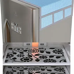 LooMantha Blue & White 5 Pieces Printed Refrigerator Appliance Covers-image-95