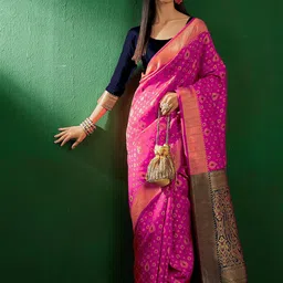 SHADOW & SAINING Woven Design Zari Banarasi Saree-11