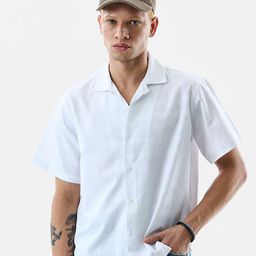 Snitch Men Textured Cuban Collar Casual Shirt-picture-15