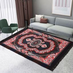 RUBOXA Brown Ethnic Motifs Cotton Carpet-52