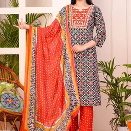 Lali Creation Ethnic Motifs Embroidered Thread Work Kurta With Palazzos & Dupatta-picture-30