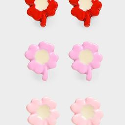MiArcus Girls Set Of 3 Floral Shaped Studs Earrings-30