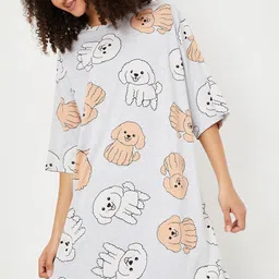 max Animal Printed Regular Nightdress-image-71