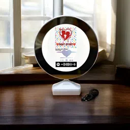 Anikmart White & Black Plastic LED Light Photo Frames With Song-22