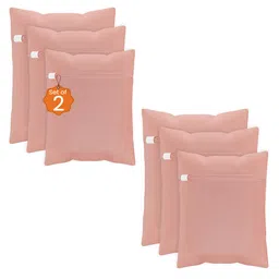 Kuber Industries Peach-Colored 6 Pieces Reusable Rectangular Laundry Bags With Zipper-79