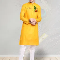 PulseIQ Men Ethnic Motifs Printed Straight Knee Length Kurta-picture-23