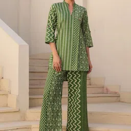 Ziva Fashion BOHO Style Printed Tunic With Palazzo CO-Ords Set-image-72