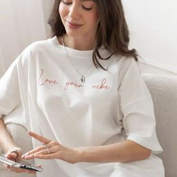 LULU & SKY Women Typography Printed Drop-Shoulder Sleeves T-shirt-picture-22
