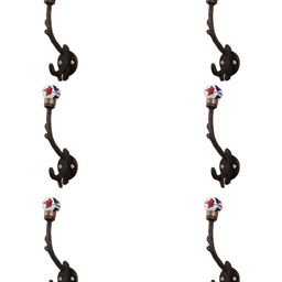 IndianShelf 6 Pcs Ceramic Floral Tree Door Hangers for Clothes Wall Hook-12