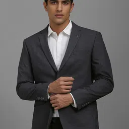 Van Heusen Textured Slim Fit Long Sleeves Single Breasted Blazer-image-62