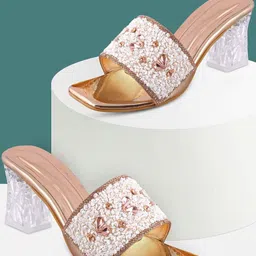 HUNYZA FOOTWEAR Embellished Party Block Mules-image-82