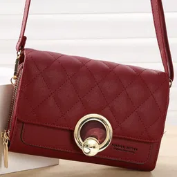 Diva Dale PU Oversized Structured Sling Bag with Quilted image 1
