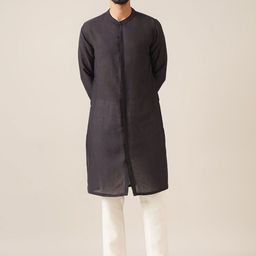 JAYPORE Band Collar Straight Kurta-image-88