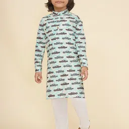 LIL PITAARA Boys Printed Regular Pure Cotton Kurta with Pyjamas-image-79