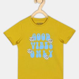 Provogue Girls Typography Printed Applique T-shirt-image-98