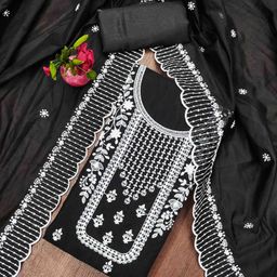 Blissta Floral Embroidered Unstitched Dress Material-image-34