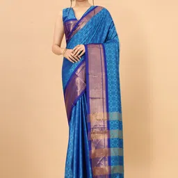 DIVASTRI Ethnic Motifs Zari Silk Cotton Ikat Saree-39