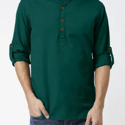 Fifth U Men Green Kurta-16