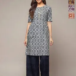 Anouk Rustic Women Pack Of 4 Ethnic Motifs Printed Straight Crepe Kurta-image-56