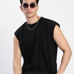 Bene Kleed Round Neck Sleeveless Cotton Oversized Tshirt-image-62
