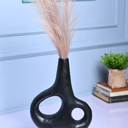 MARKET99 Black Asymmetrical Shaped Ceramic Vase-image-52