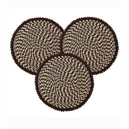Aura 3-Pcs Brown & Beige Spiral Round Doormat-10