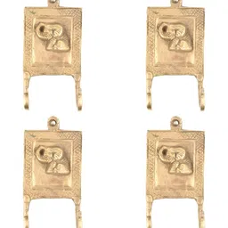 IndianShelf Gold Toned 4 Pieces Brass Elephant Wall Hangers Key Holders-image-47