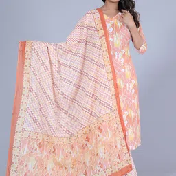 Gs Fashions Women Floral Printed Regular Pure Cotton Kurta with Trousers & With Dupatta-picture-12